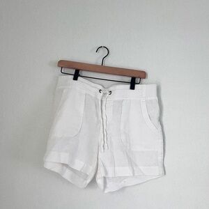 Athleta White 100% Linen Shorts Size 8
